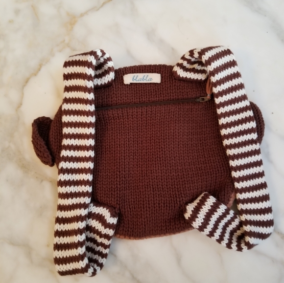 Blabla Monkey Knit Kids Backpack - Picture 2 of 5